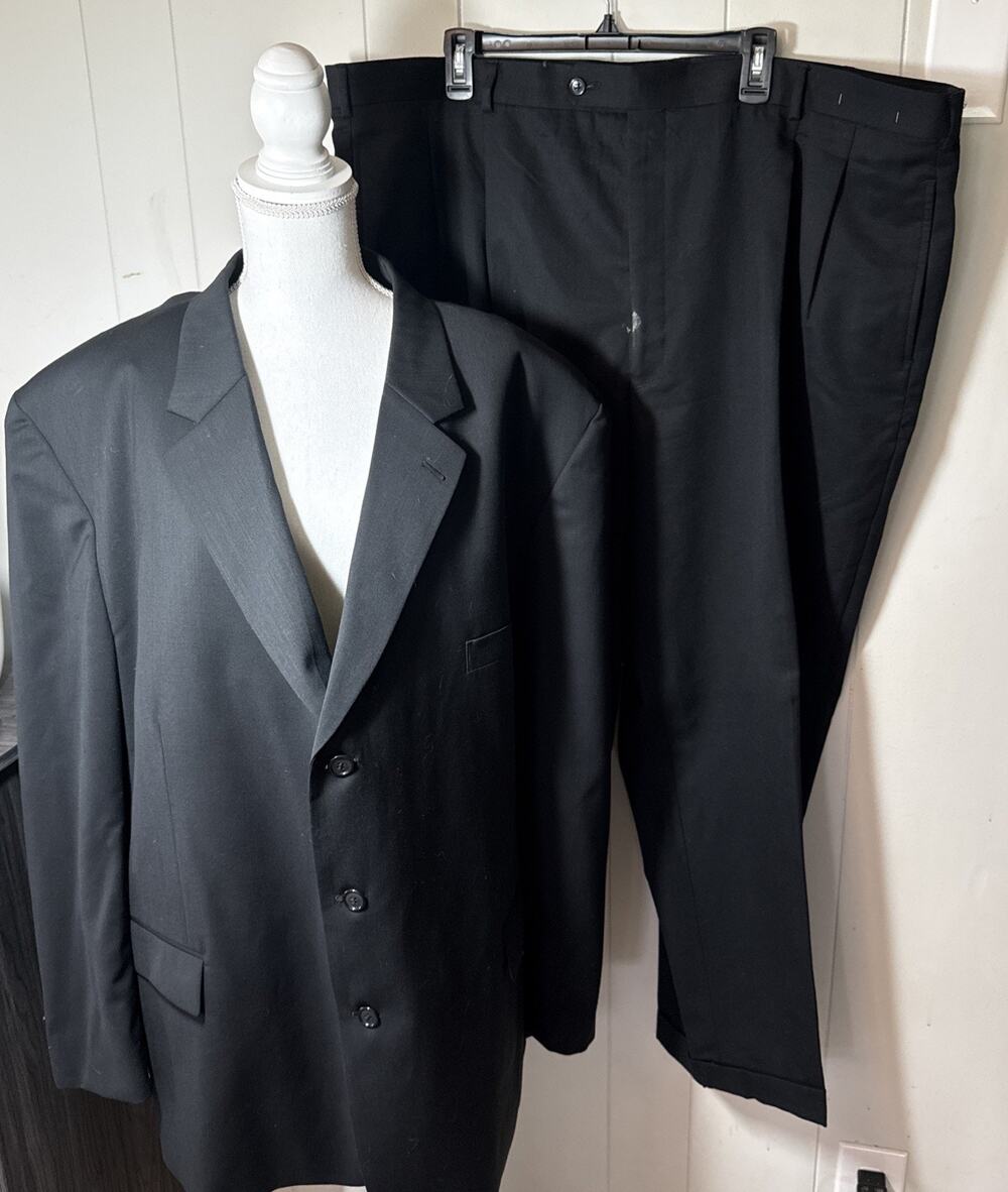 Jacques Bellini Men's Blazer Suit And Pants R54 Black Vintage Set T2
